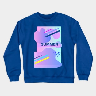 summer tropical abstract pattern with leisure sports motives Crewneck Sweatshirt